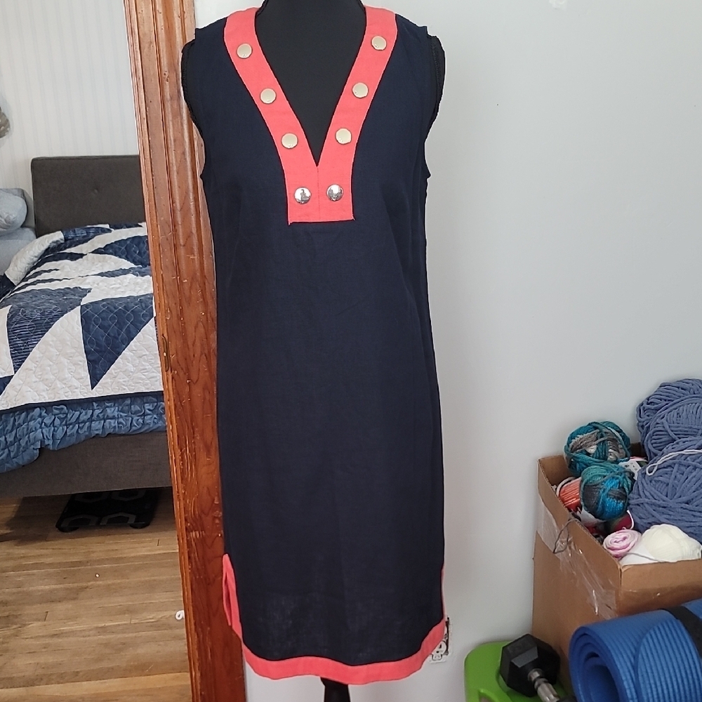 Tommy Hilfiger Navy and Coral Dress